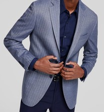 Michael Kors Men's Blue Classic Fit Stretch Sport Coat Suit Jacket Size: 42S