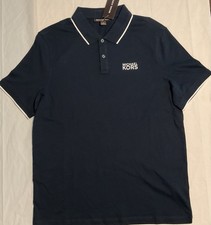 NEW Michael Kors Men  s Polo Shirt Size Medium Black Short Sleeve 100 Cotton
