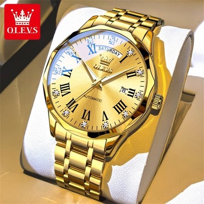 OLEVS Automatic Luminous Hands Men's Mechanical Watch Day Date Roman Numeral