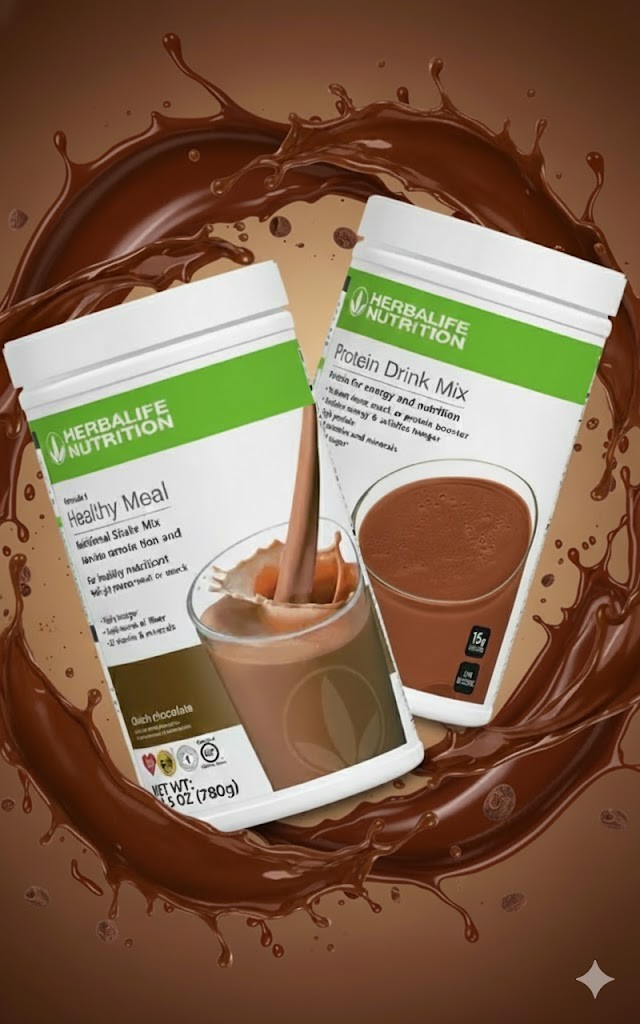 Herbalife Chocolate Protein Drink Mix + Dutch Chococlate For
