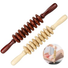 2 Pcs Wood Massage Roller Stick, Cellulite Muscle Roller Stick for Athletes, ...