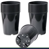 20 X Pflanztopf H 7 L Schwarz Ø 22 X 25,5 Cm Blumentopf Pflanzgefäß BlumenküBel