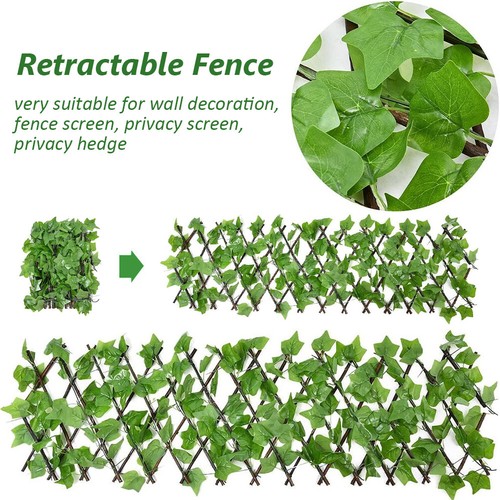 Fence Privacy Screen Artificial Leaf Faux Ivy Expandable for Balcony Outdoor - Picture 3 of 19