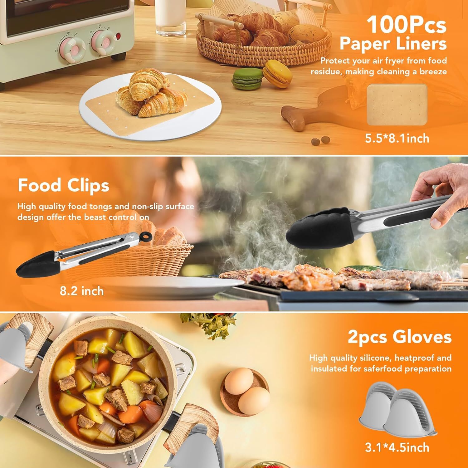 Air Fryer Accessories, Silicone Air Fryer Liner for Ninja Dual AF400UK