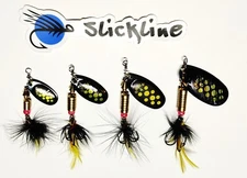 SLICKLINE Set of 4 Bladed Spinnerbaits  #2 #3 #4 #5 Fishing Lure Bass Pike Trout