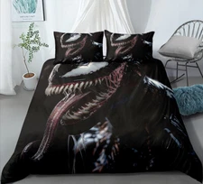 Single Double Queen King Super King Bed Quilt Duvet Doona Cover Set Black Venom