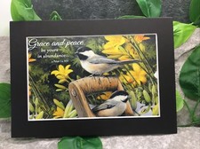 New Handmade 5x7 Matted  Scripture Inspirational Quote Songbirds Free Ship 460