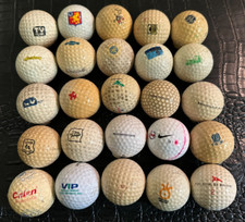 Vintage lot of 25 Logo Golf Balls Brands Advertising Collectible SM1-B