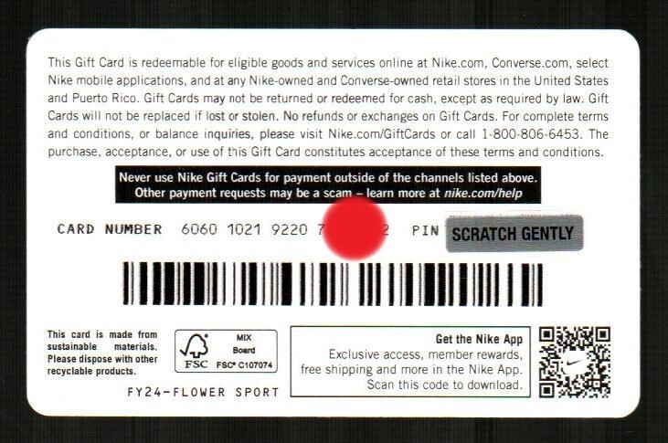 NIKE Bees and Flowers 2024 Gift Card $0