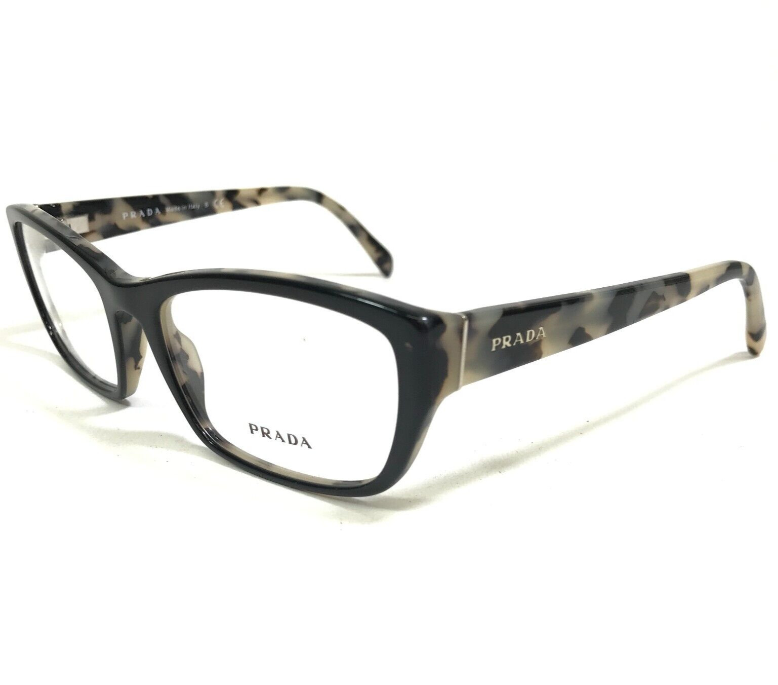 PRADA Eyeglasses Frames VPR 18O ROK-1O1 Black Gray Tortoise Cat Eye 54-18-135 thumbnail 5