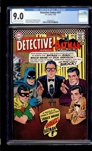 Detective Comics #357 1966 CGC 9.0 VF/NM OW/W High Definition Scans**