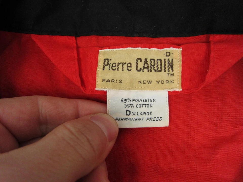 True Vintage Pierre Cardin Shirt Adult 48 Red Black Mens Pajama 60s 70s Sleep - Image 4 of 4