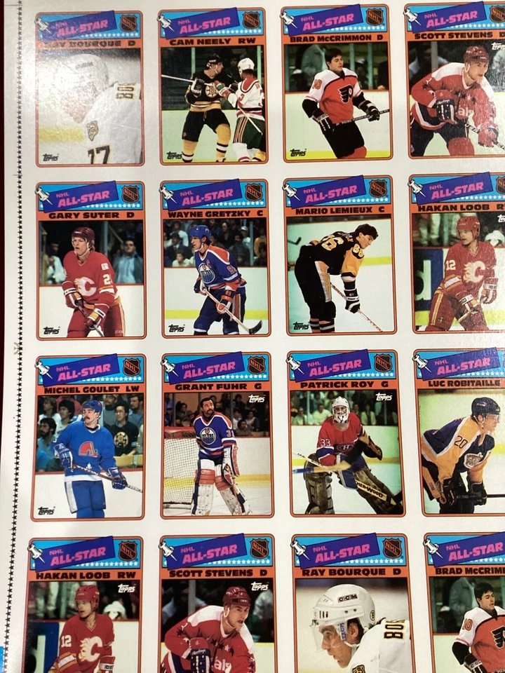 1988 (RARE) Topps Hockey "Uncut Sticker Sheet" (6) Gretzky's with (6) Total Sets - Image 4 of 4