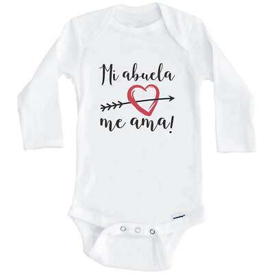 Mi Abuela Me Ama - My Grandma Loves Me Spanish Language Baby Bodysuit
