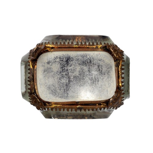Antica scatola gioielli francese Ormolu dorata bara vetro smussato souvenir STRADA - Foto 12 di 13