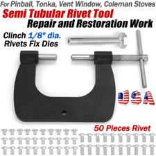 RIVET TOOL For 1/8" SEMI TUBULAR Rivets Fixt Dies Vent Window Coleman Repair Kit