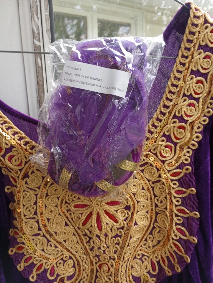 Dreamgirl Queen of Thrones Renaissance Purple/Gold Adult Large - Image 3 of 4