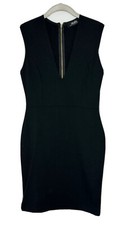 Lulus USA Deep V-Neck Mini Bodycon Fitted Strech Little Black Dress Sz Large