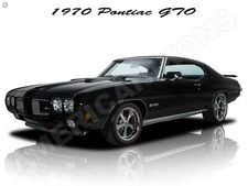 1970 Pontiac GTO in Black New Metal Sign: Fully Restored - 12 x 16" Large Size