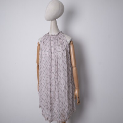Hemisphere Women's Silk Sun Dress Sleeveless  Crew Neck Geometric Size XS