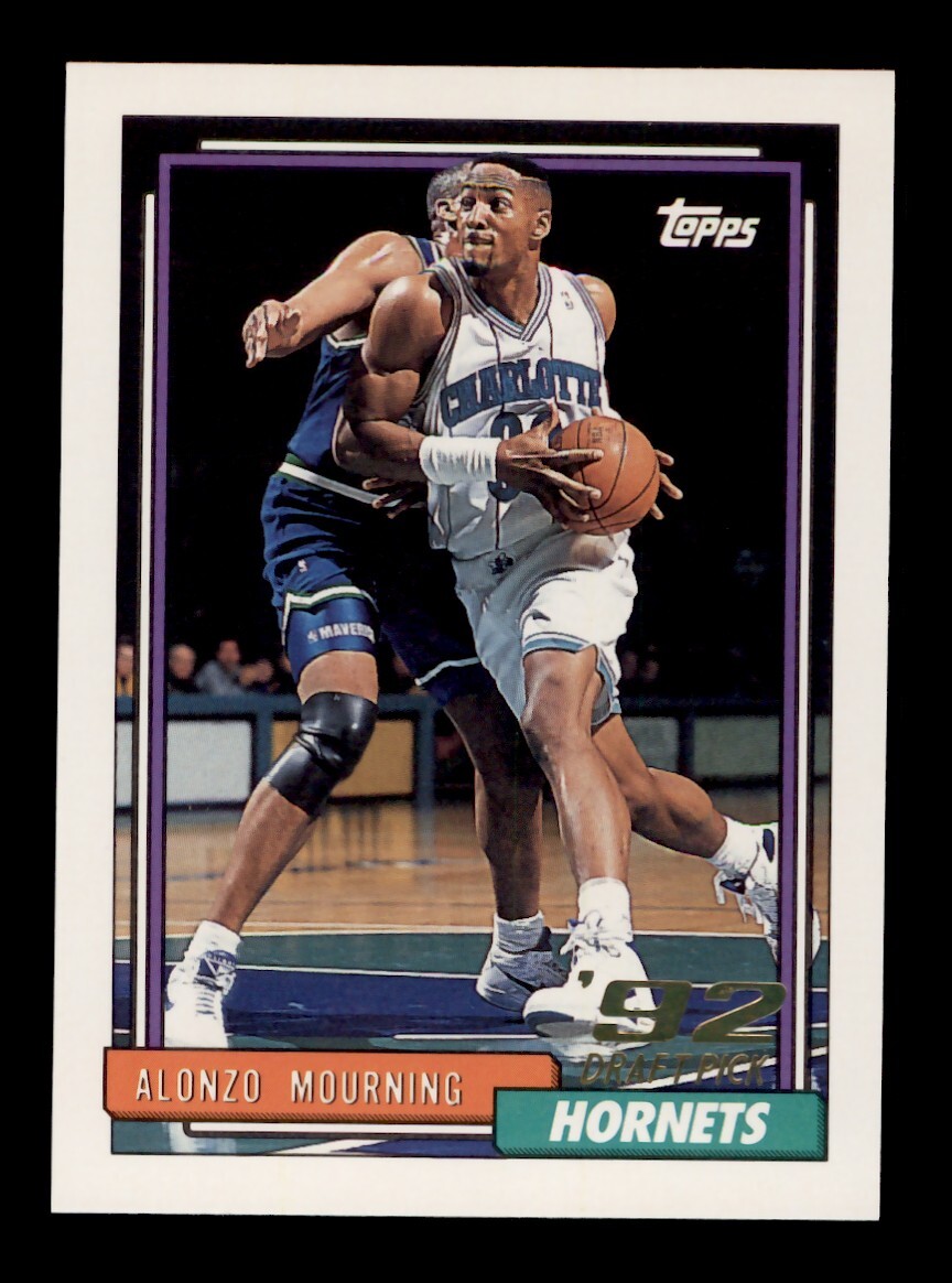 1992-93 TOPPS BASKETBALL #393 ALONZO MOURNING ROOKIE RC CHARLOTTE HORNETS