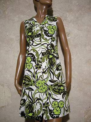 Robe Vintage Années 70 - Taille 38 - Motif Graphique - 100% Polyester