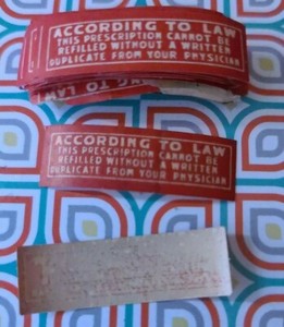  Antique according to law... apothecary medicine label seals, sticker