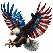 Bald Eagle Phone Sticker (2 inch) Red White Blue Freedom USA Merica Flag