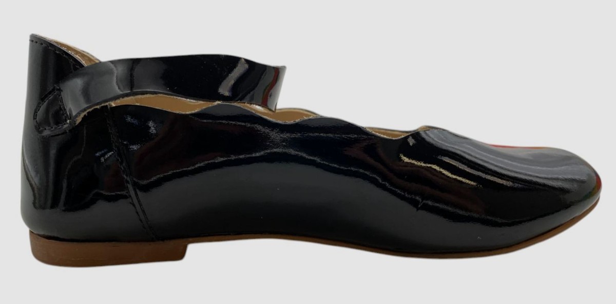 Elephantito Baby's Girl's Black Scalloped Edge Ondina Flats Shoes