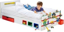 Baustein Kinderbett Bett weiß 200 x 90cm