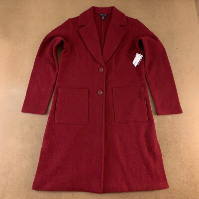 Tribal Women's Size XS Cabernet Boiled Wool Blend Two Button Coat NWT *Flaw