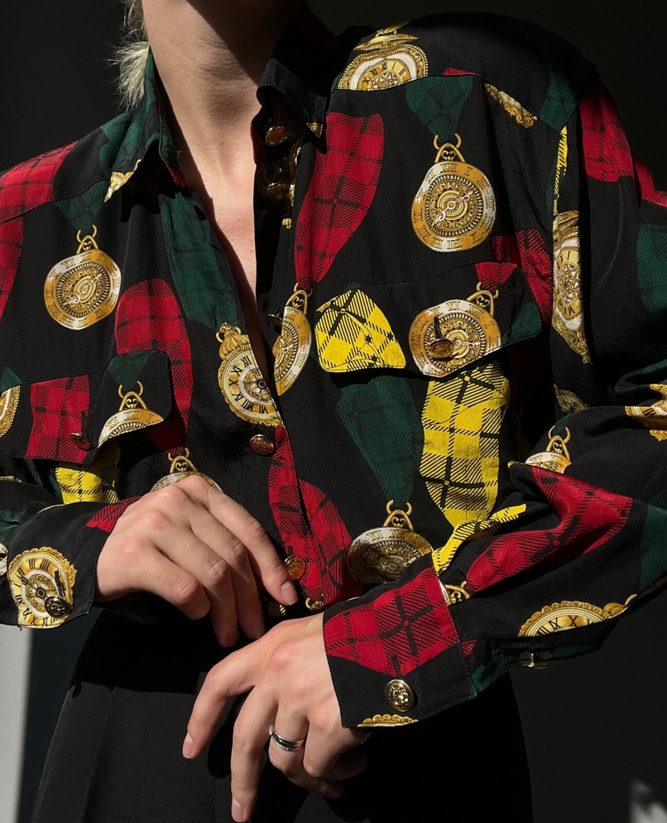 VINTAGE 80s ESCADA MARGARETHA LEY TOP SHIRT BLOUSE