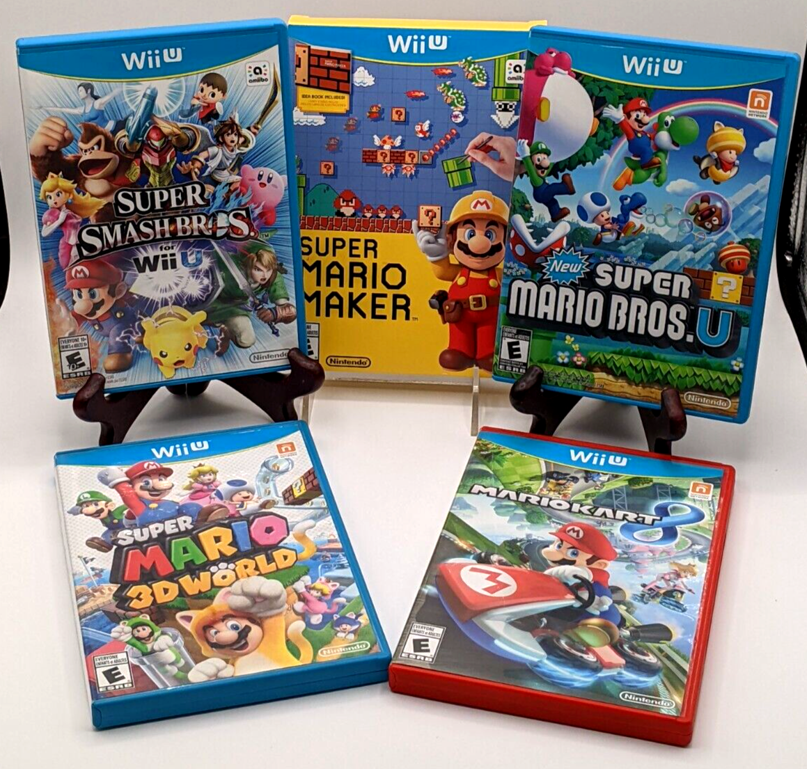 Wii U Game Lot Super Mario Bros U Smash Bros 3D World Mario