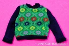 Vintage Barbie Doll Knit Hit #1621 Blue Shirt / Sweater Near Mint ~ 1960's