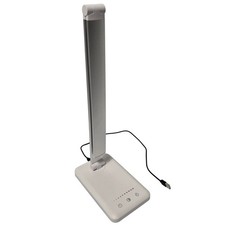 Modern LED Desk Lamp White Silver Touch Control Dimmable USB Charging Port Timer