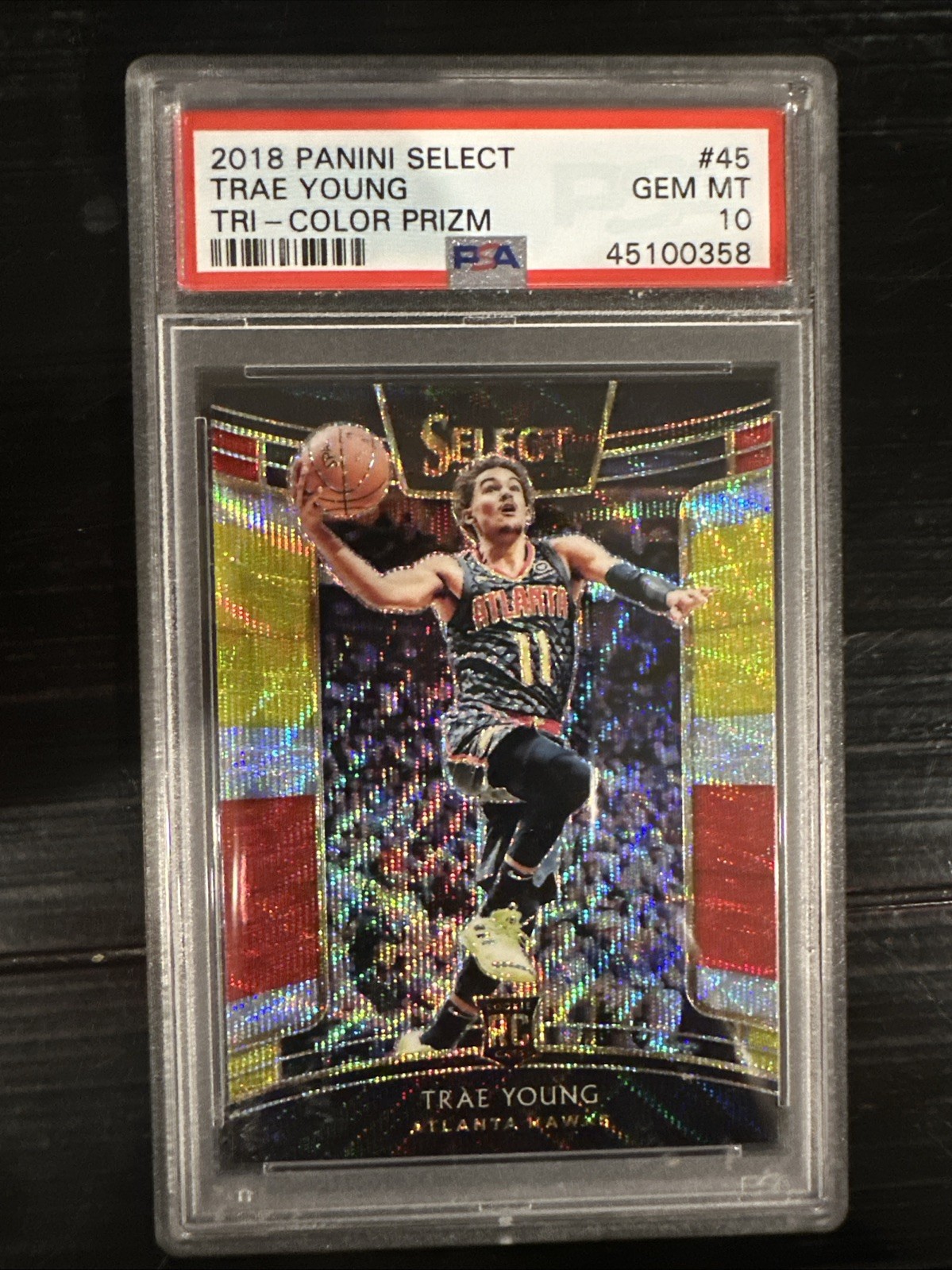 2018 Panini Select Trae Young #45 GEM MT 10 Tri - Color Prizm