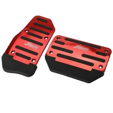 Universal Red Gas Accelerator Pedal and Brake Pedal Cover Foot Pad Non-Slip8577