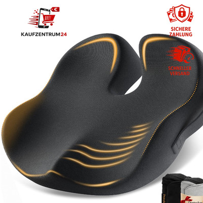 Sitzkissen Extra-Large Ergonomisch Memory Foam Schwarz für Bürostuhl Auto