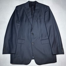 John Varvatos USA Sullivan Blazer Mens 42L Worsted Wool Pinstripe Navy Jacket
