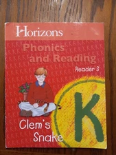 Horizons Homeschool Elementary Grade K Phonics and Reading Book 3 Clem's Snake