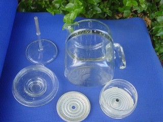VINTAGE PYREX GLASS 6 9 CUP PERCOLATOR POT COMPLETE SET USA FLAME WARE 7759 B