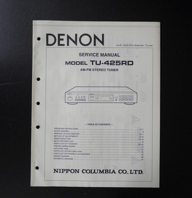 Original DENON TU-425RD Stereo Tuner /Service-Manual S42