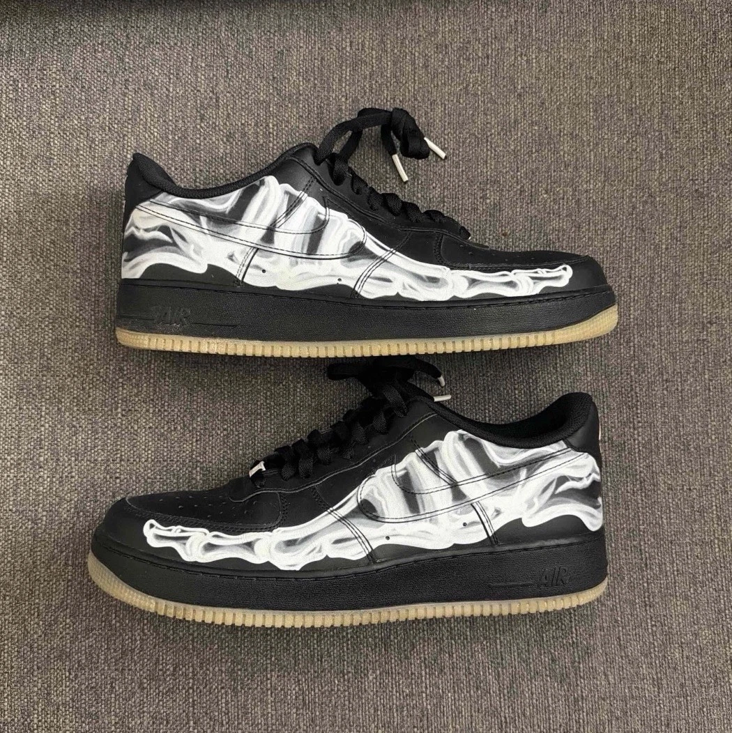 Nike Air Force 1 '07 QS Black Skeleton for Sale | Authenticity
