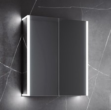 LED Bathroom Mirror Cabinet with Shaver Socket and Demister Pad - 600 X 700mm