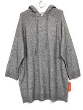 STATE OF DAY Indulge Rest Hooded Tunic Pockets Size Medium Pewter Hthr Retail 69