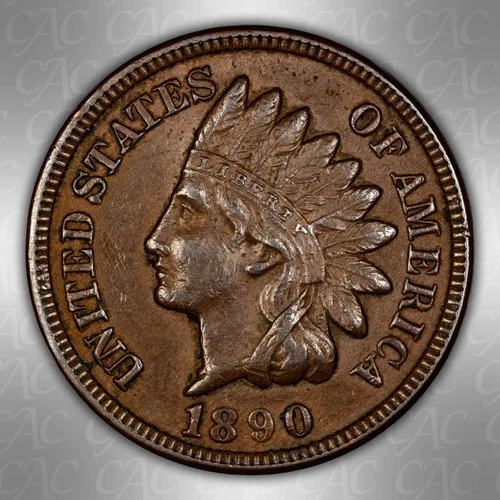 1890 Indian Cent CACG XF-45 CAC