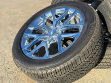 4 Oem Chevy Tahoe 22 12spk Chrome Snowflake 5668 84624177 Tires 2755022