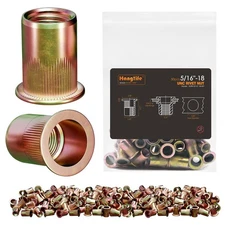 HANGLIFE Rivet Nut, 5/16"-18 UNC SAE Rivnut - Flat Head 5/16-18(50pcs) 