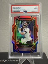 TOM BRADY #201 🔥 PSA 9 LOW POP DIE CUT RED/BLUE PRIZM 2021 PANINI SELECT TAMPA