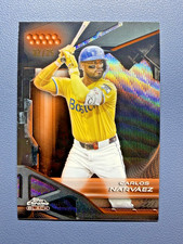 2025 Topps Chrome Black Carlos Narvaez Orange Wave Refractor RED SOX /25